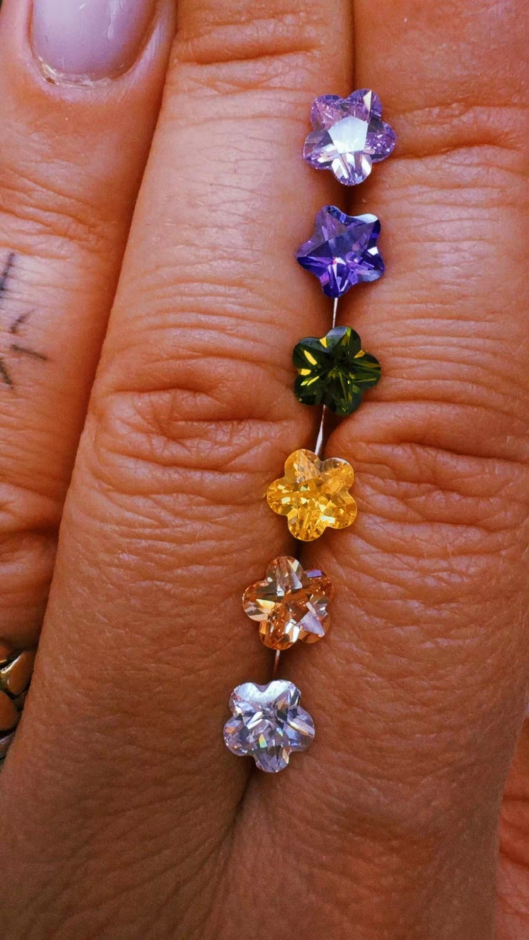 6x6MM FLOWER CUBIC ZIRCONIA STONE (bake into silver clay) (Copy)