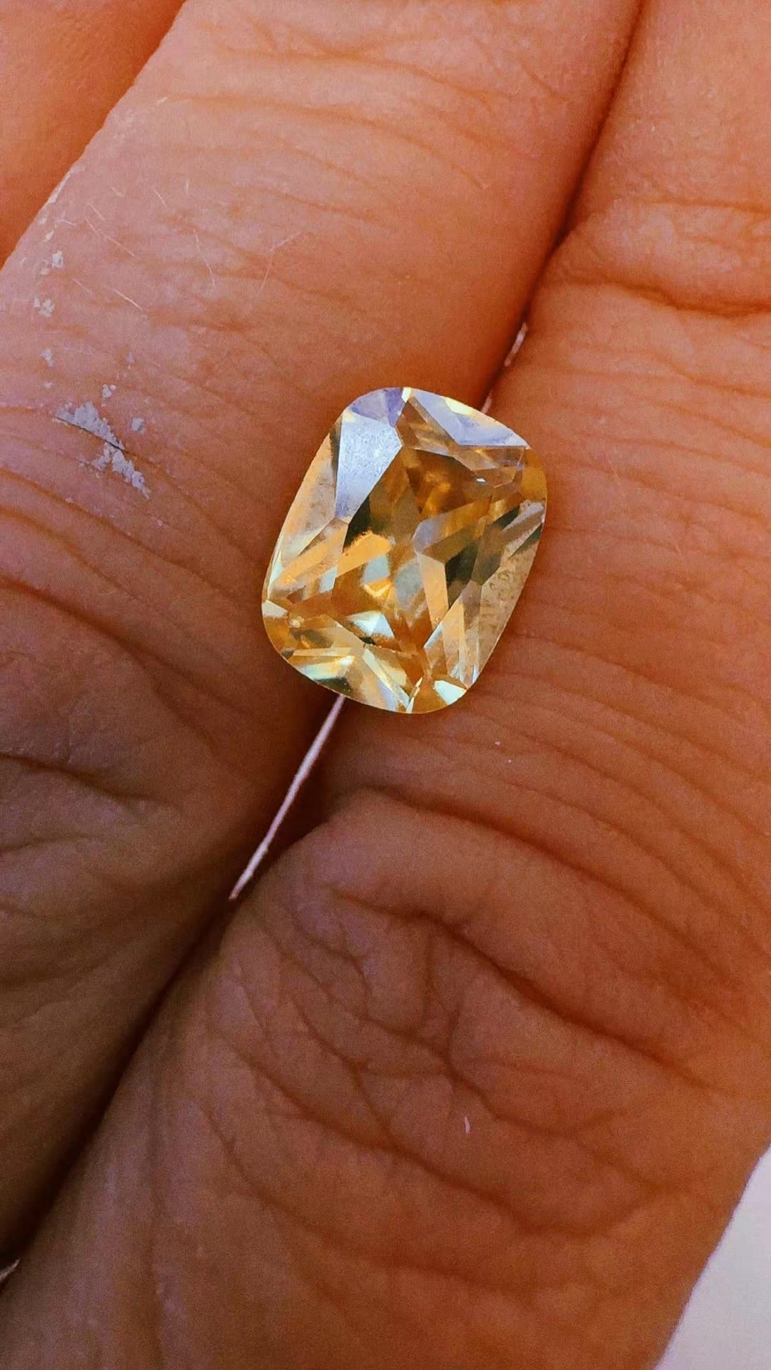 7x9mm OLD MINE CUT BUTTER YELLOW CZS (fireable silver clay) - TheLilaLobster