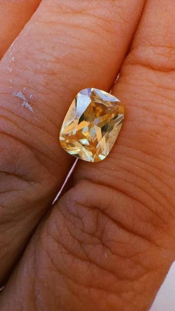 7x9mm OLD MINE CUT BUTTER YELLOW CZS (fireable silver clay) - TheLilaLobster