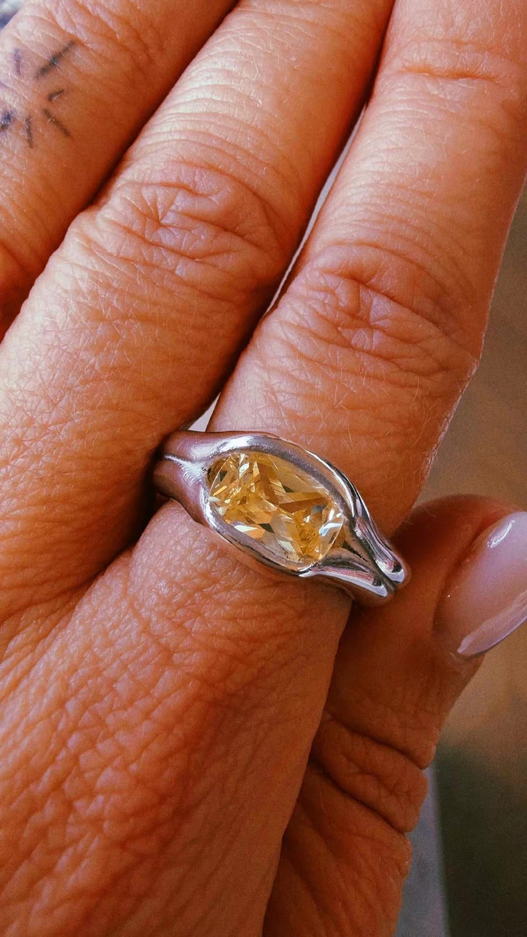 7x9mm OLD MINE CUT BUTTER YELLOW CZS (fireable silver clay) - TheLilaLobster