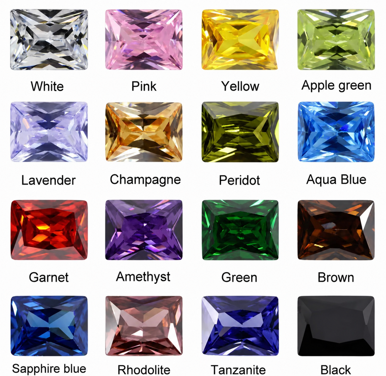 6x8MM RECTANGLE CUBIC ZIRCONIA STONE