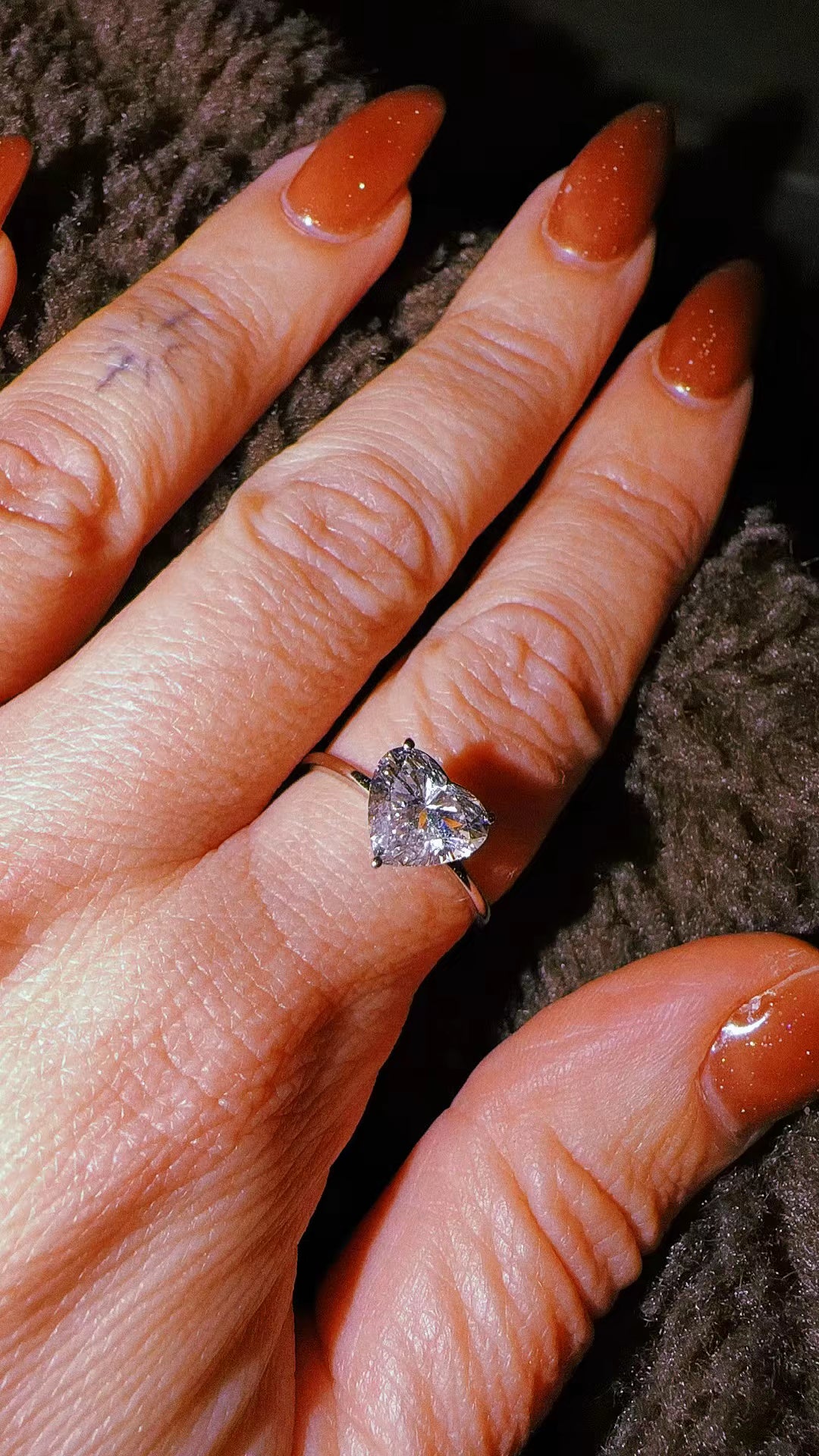 Heart shaped diamond ring