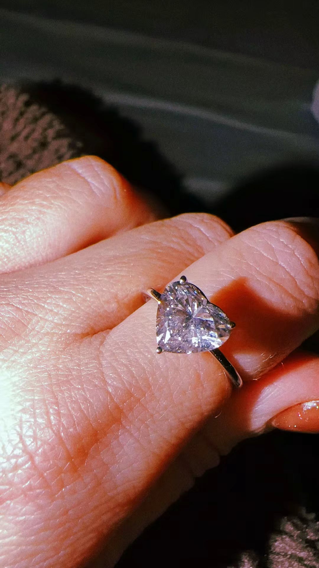 Heart shaped diamond ring
