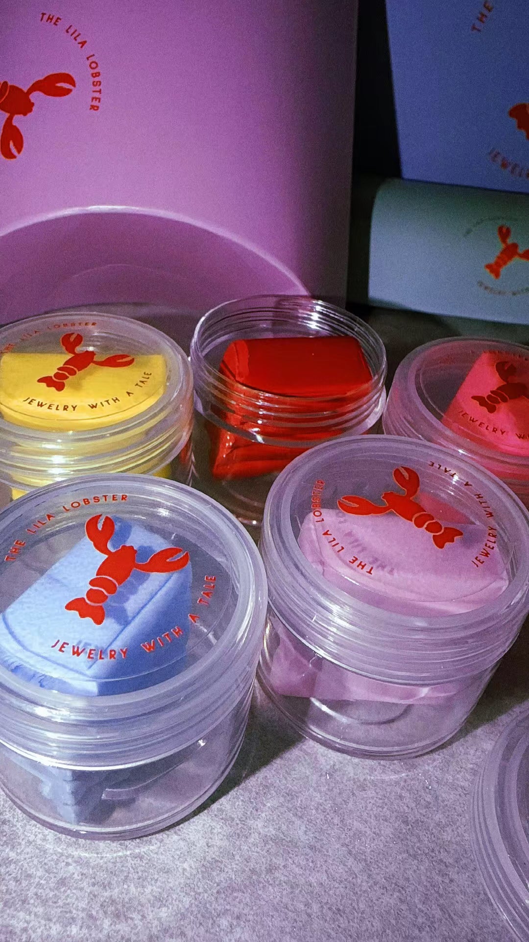 Colorful enamel set for silver clay jewelry making by TheLilaLobster, featuring vibrant yellow, red, blue, and pink glass enamel containers