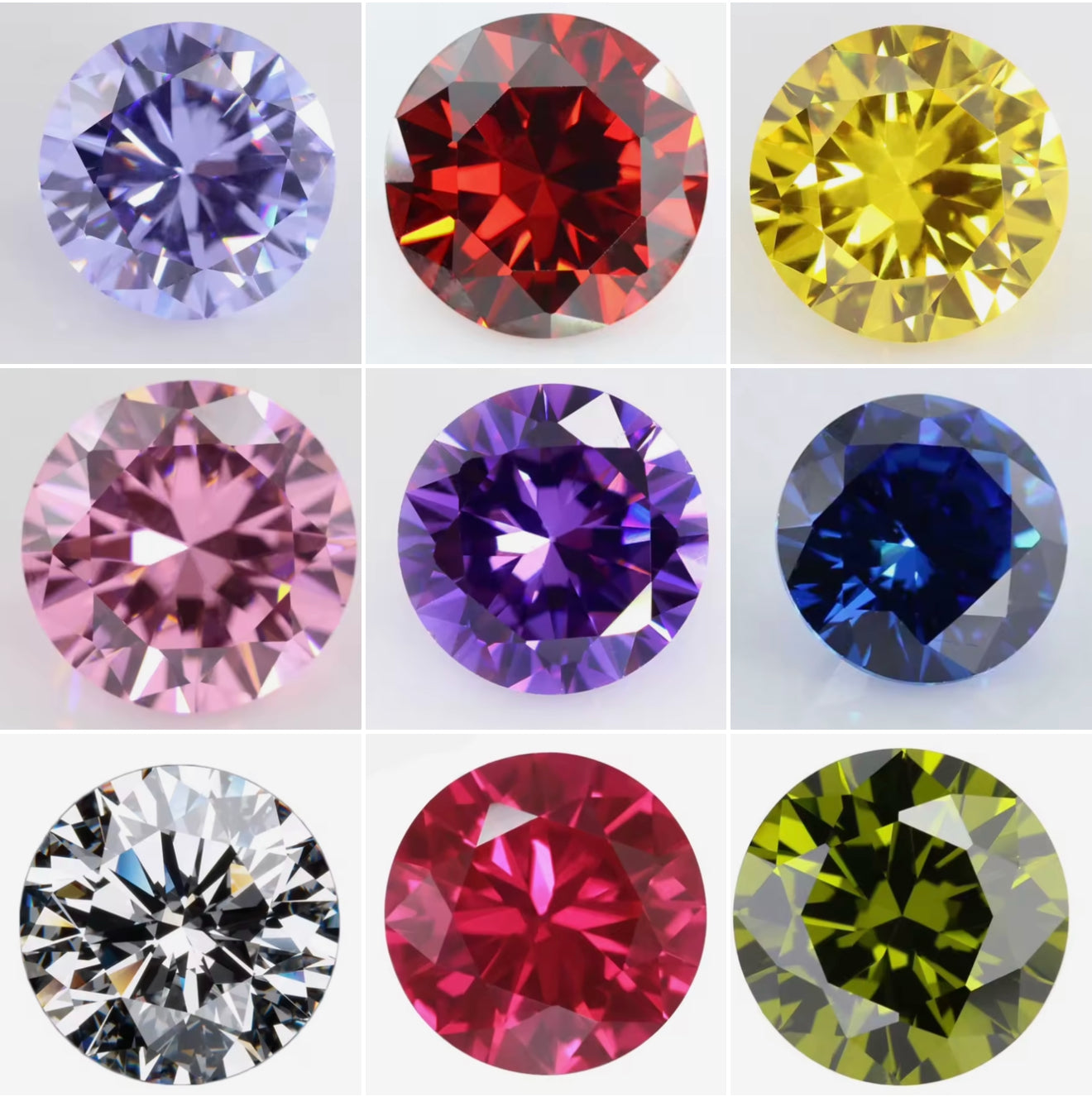 6MM ROUND CUBIC ZIRCONIA STONES (set of 5)