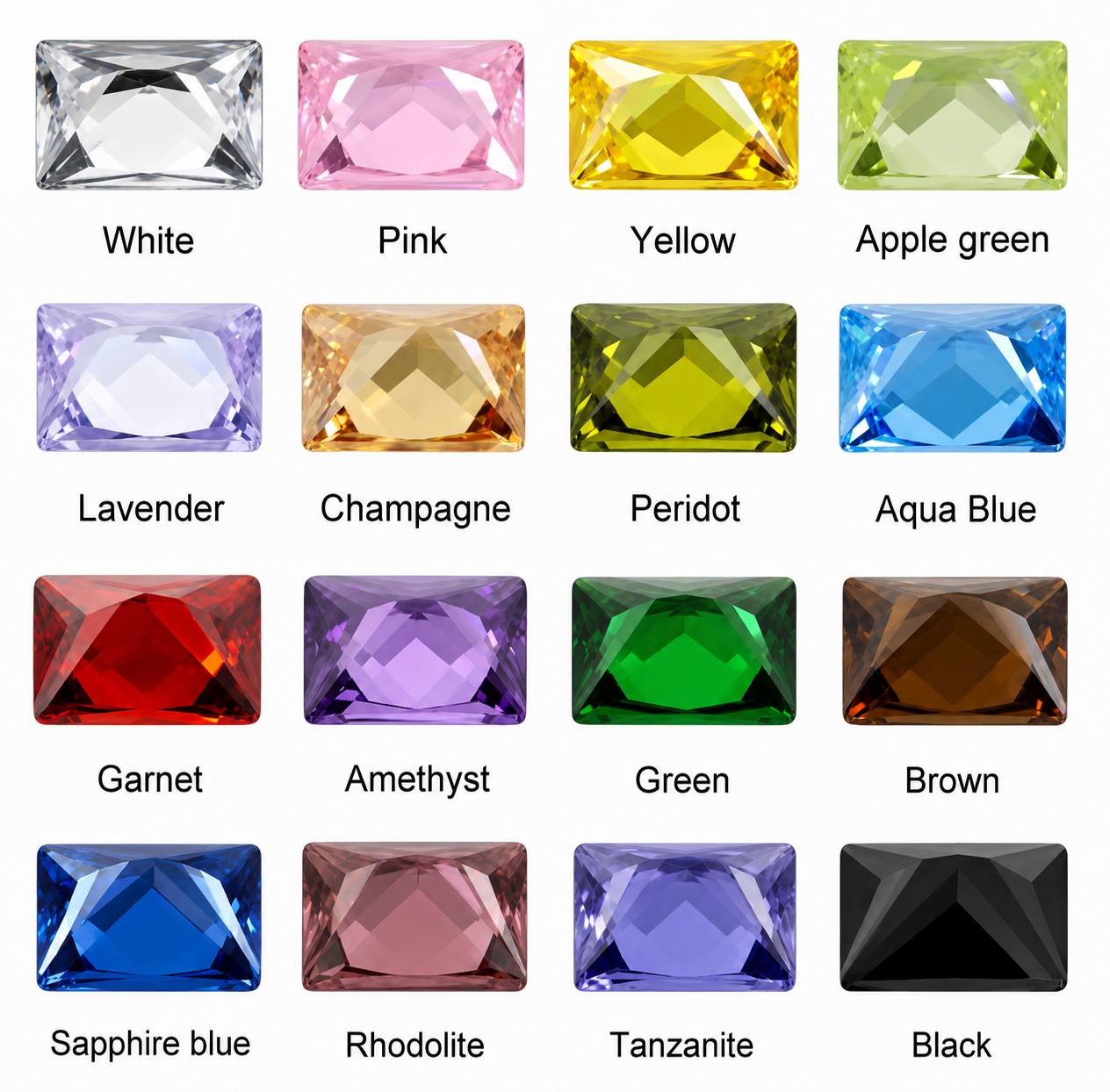 6x8MM RECTANGLE CUBIC ZIRCONIA STONE