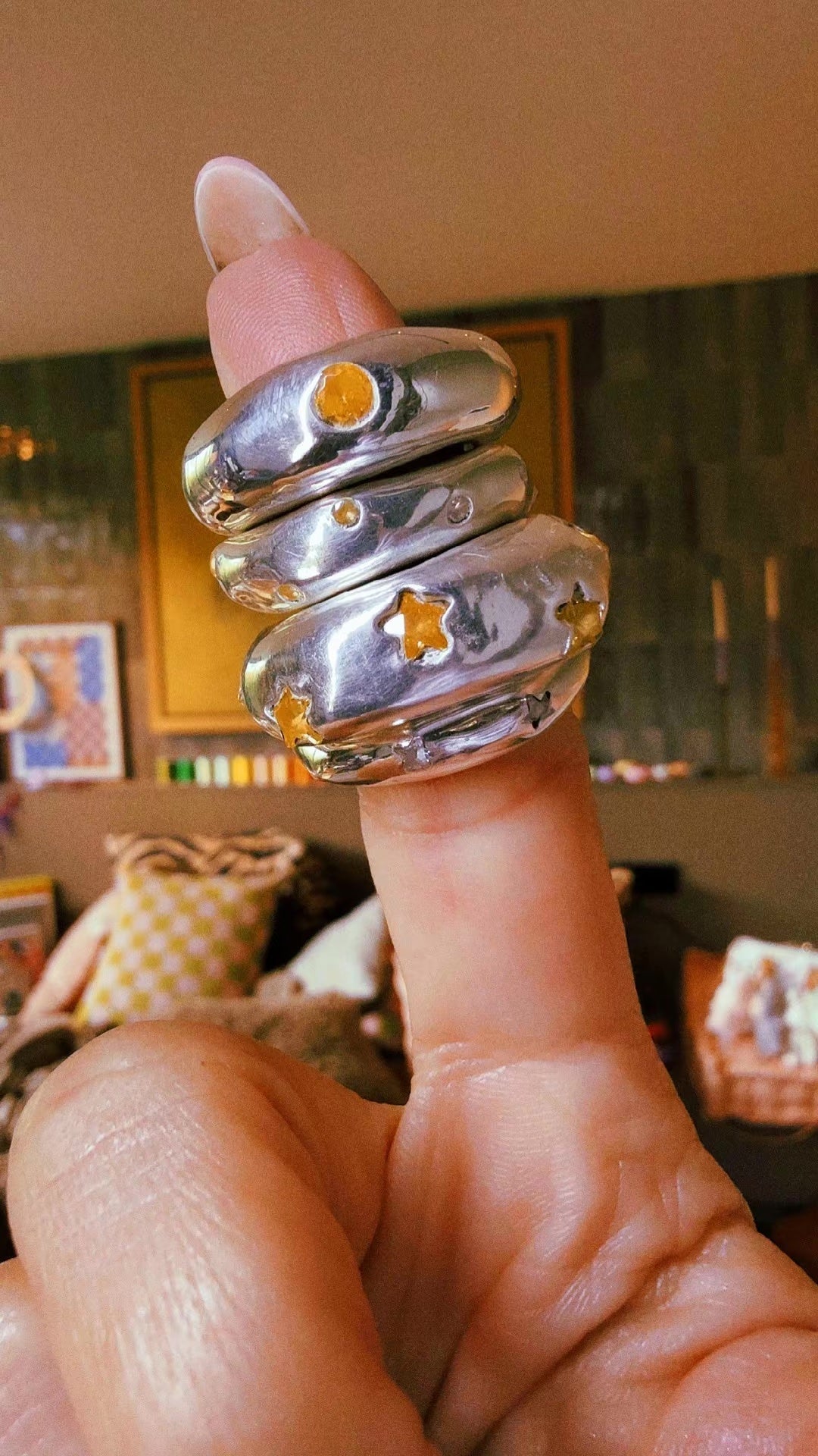 CHUNKY RING LITTLE STUDS - TheLilaLobster