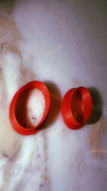 Two oval cutters for silver clay