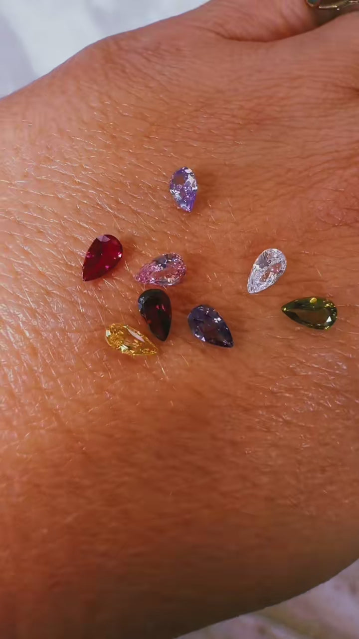 3x5MM TEARDROP CUBIC ZIRCONIA STONE (bake into silver clay)