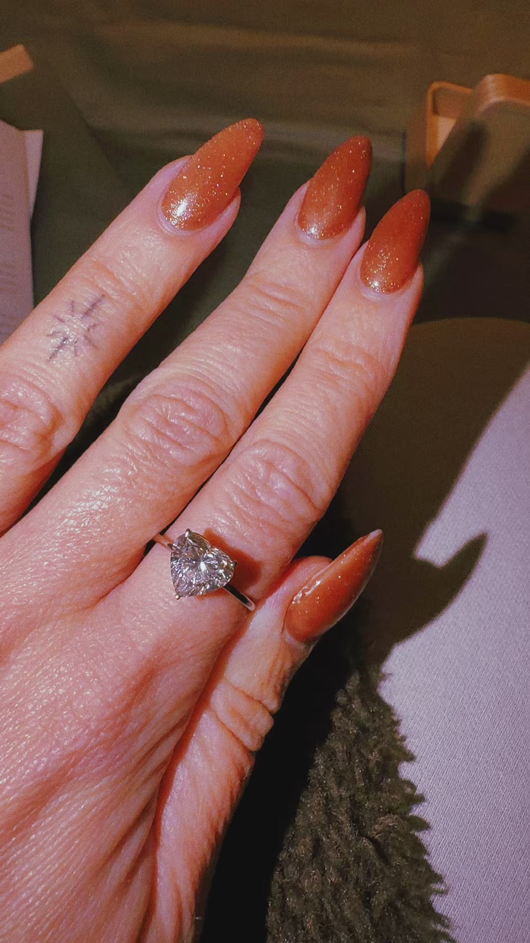 Heart shaped diamond ring