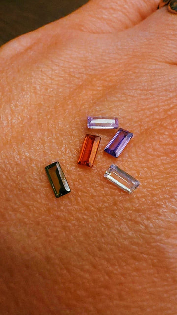 RECTANGLE CUBIC ZIRCONIA 2x5mm - TheLilaLobster