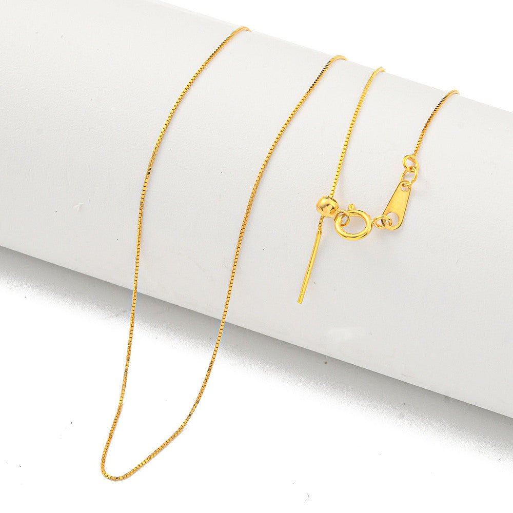 Solid Bronze 9010 Choker Chain Necklace with Birthstone Gem Bubble - TheLilaLobster