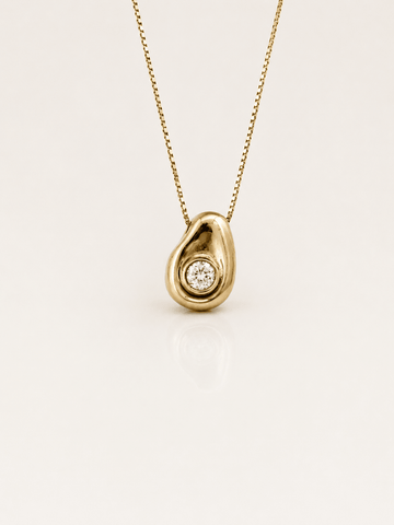 Solid Bronze 9010 Choker Chain Necklace with Birthstone Gem Bubble - TheLilaLobster