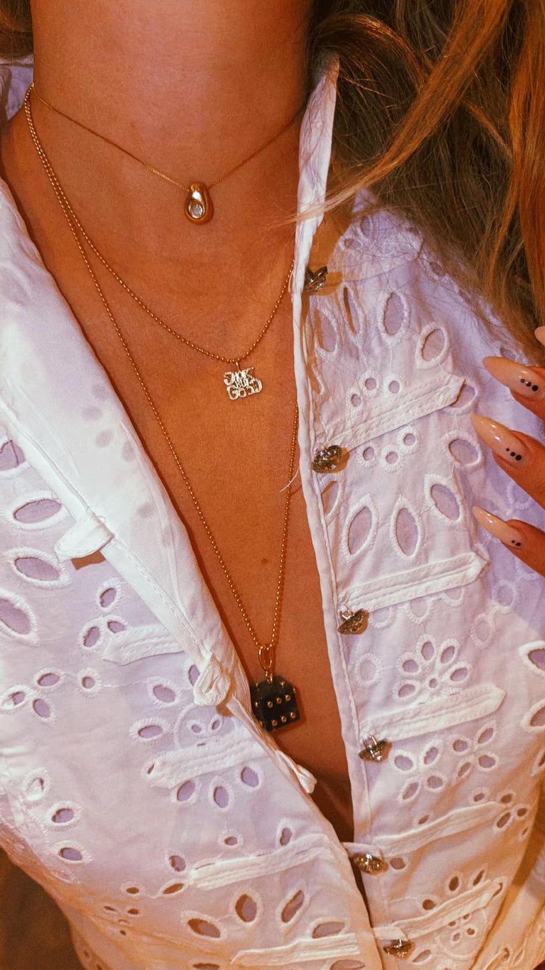 Solid Bronze 9010 Choker Chain Necklace with Birthstone Gem Bubble - TheLilaLobster