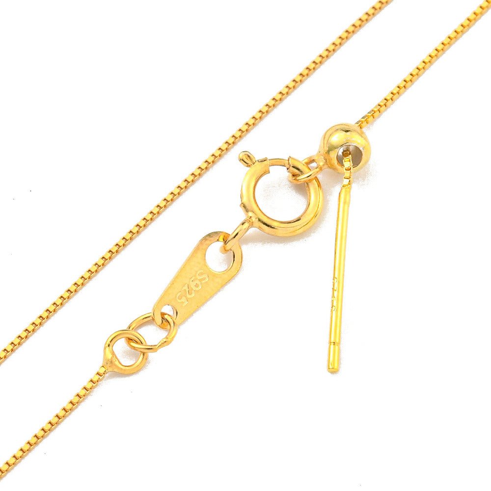Solid Bronze 9010 Choker Chain Necklace with Birthstone Gem Bubble - TheLilaLobster