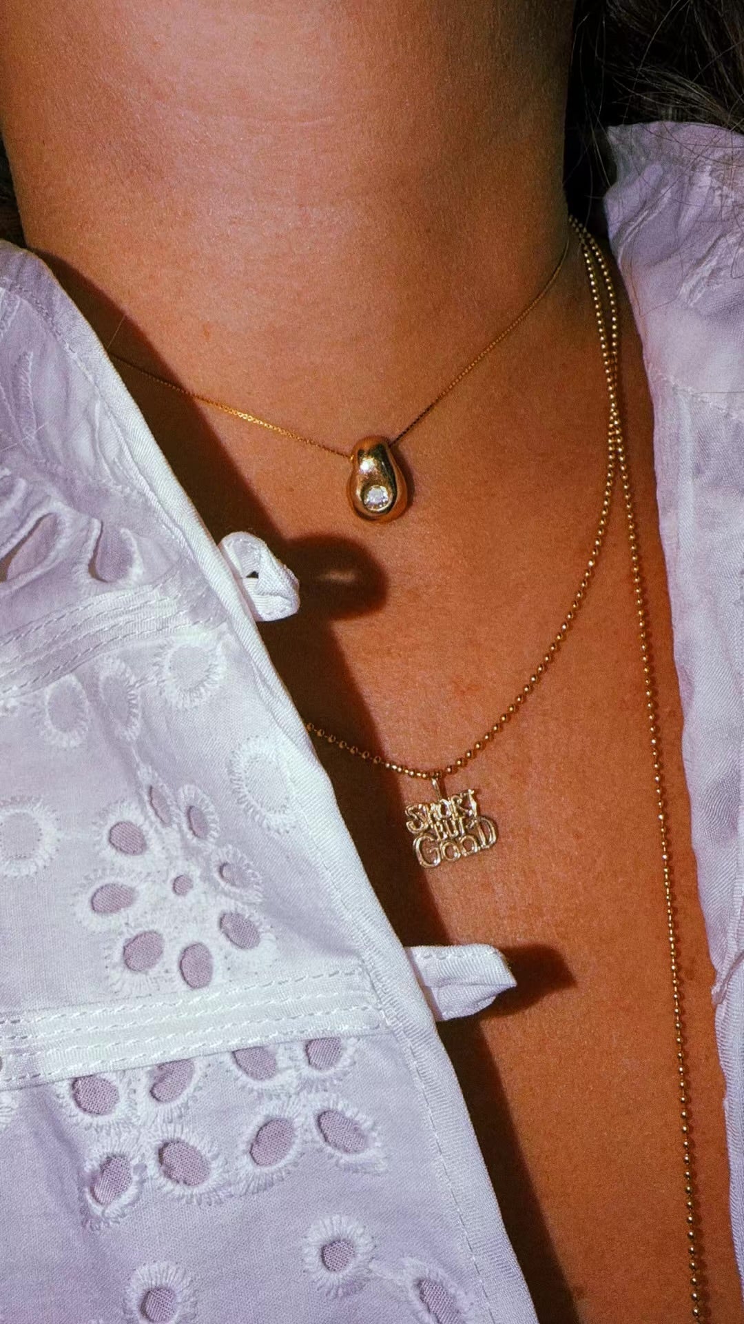 Solid Bronze 9010 Choker Chain Necklace with Birthstone Gem Bubble - TheLilaLobster